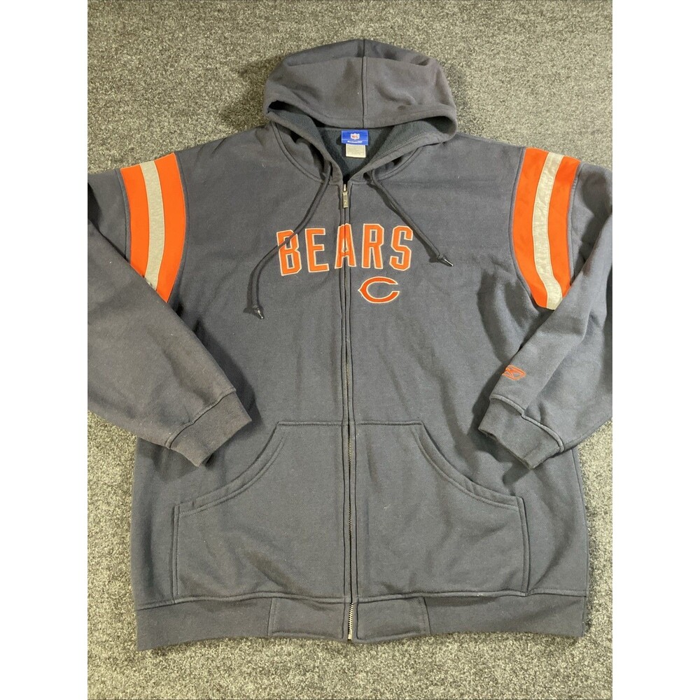 Reebok NFL Authentic Chicago Bears Full Zip Sweatshirt  Jacket With Hoodie XL